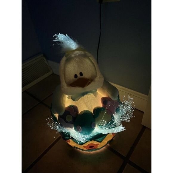 W.M.G. Easter Light Up Electric Duck on Eggs Basket Large 12” Changes Color - Picture 9 of 10